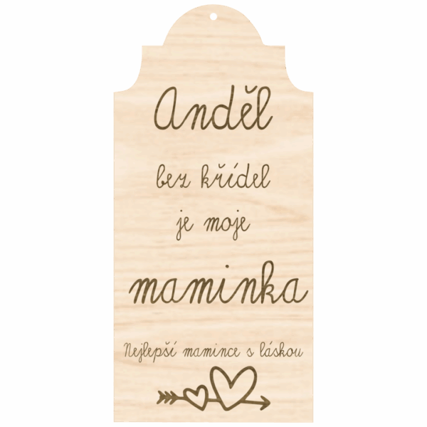Cedulka s citátem – Anděl maminka