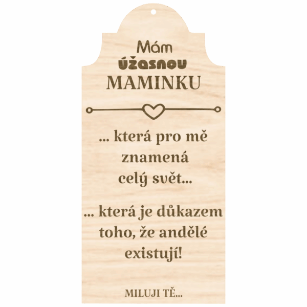 Cedulka s citátem – Úžasná maminka