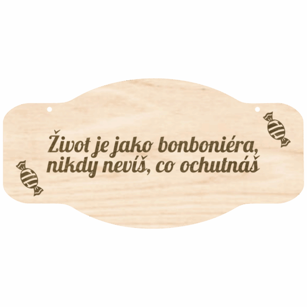 Cedulka s textem – Bonboniéra