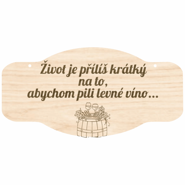 Cedulka s textem – Levné víno