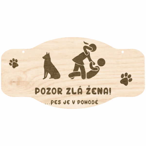 Cedulka s textem – ZLÁ ŽENA
