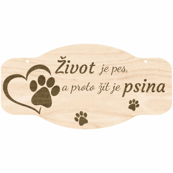 Cedulka s textem – Žít je psina