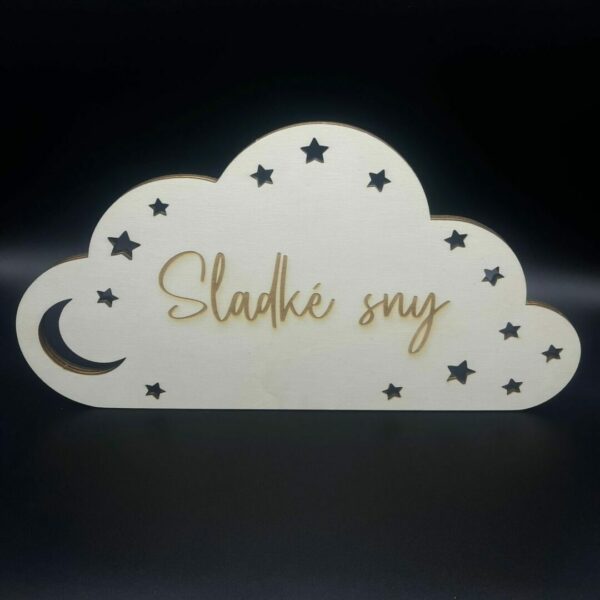 Svíticí dřevěný mráček – Sladké sny