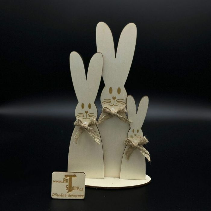 Tři velikonoční zajíci s mašličkou Tři velikonoční zajíci s mašličkou